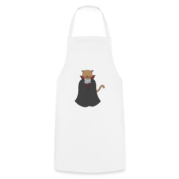 Cat dresses up as a vampire for Halloween - Cooking Apron - white - Front - AI Model Male 185 dark (185cm)
