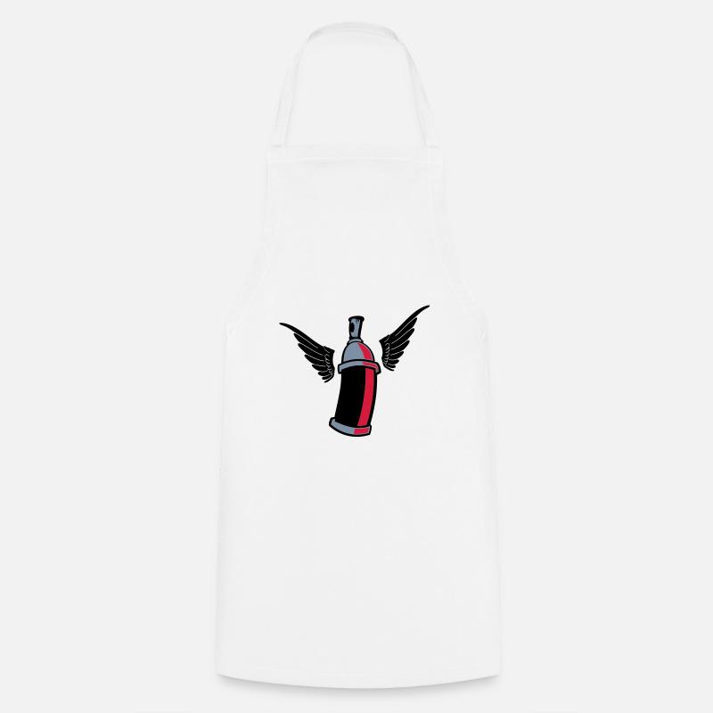 flying_graffiti_can_3c - Tablier de cuisine - blanc