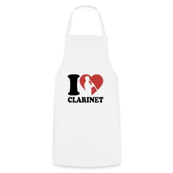 I Love Clarinette - Musicien - Clarinettiste - Tablier de cuisine - blanc - Devant - AI Model Male 185 dark (185cm)