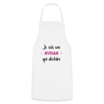 Je suis une myriam qui déchire - Tablier de cuisine - blanc - Devant - AI Model Male 185 dark (185cm)