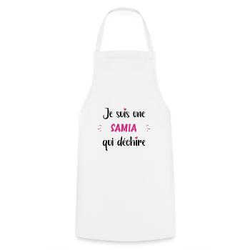 Je suis une samia qui déchire - Tablier de cuisine - blanc - Devant - AI Model Male 185 dark (185cm)