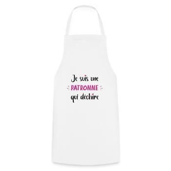 Je suis une patronne qui déchire - Tablier de cuisine - blanc - Devant - AI Model Male 185 dark (185cm)