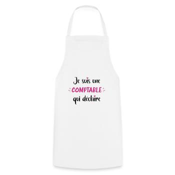 Je suis une comptable qui déchire - Tablier de cuisine - blanc - Devant - AI Model Male 185 dark (185cm)