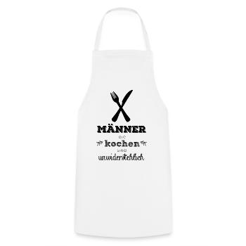 Männer die kochen sind unwiderstehlich - Kochschürze - Weiß - Vorne - AI Model Male 185 dark (185cm)