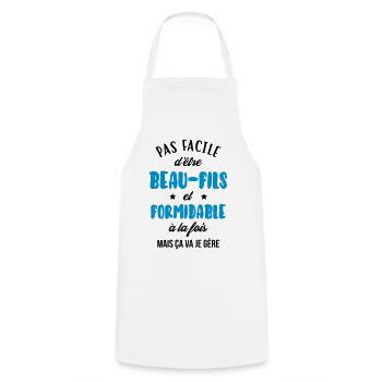 belle-fille / beau-fils / beau fils / belle fille - Tablier de cuisine - blanc - Devant - AI Model Male 185 dark (185cm)
