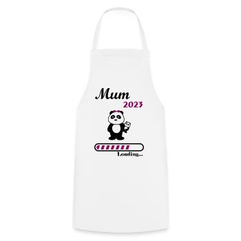 Mother in 2023, pregnancy notification - Cooking Apron - white - Front - AI Model Male 185 dark (185cm)