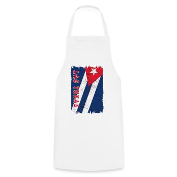 Las Tunas Cuba vintage flag - Cooking Apron - white - Front - AI Model Male 185 dark (185cm)