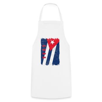 Drapeau de Cuba - Tablier de cuisine - blanc - Devant - AI Model Male 185 dark (185cm)