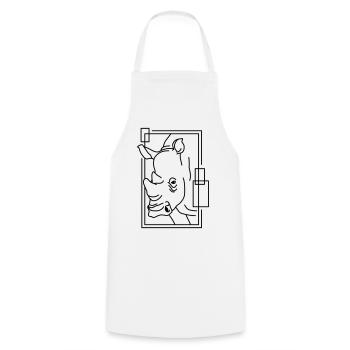 Rhinoceros in geometric design - Cooking Apron - white - Front - AI Model Male 185 dark (185cm)