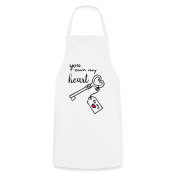 La clé de mon cœur - Tablier de cuisine - blanc - Devant - AI Model Male 185 dark (185cm)
