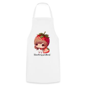 Strawbeery Sweetheart - Cooking Apron - white - Front - AI Model Male 185 dark (185cm)