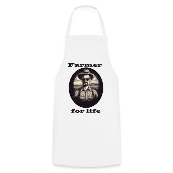 Farmer for life - Cooking Apron - white - Front - AI Model Male 185 dark (185cm)