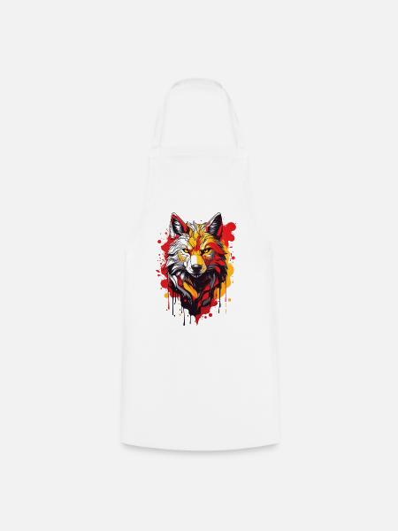 Coole Wolf - Kochschürze - Weiß