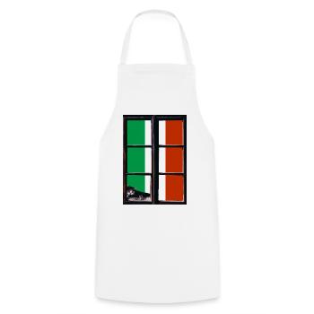 Drapeau de l’Italie Drapeau italien Vintage Look vieilli - Tablier de cuisine - blanc - Devant - AI Model Male 185 dark (185cm)