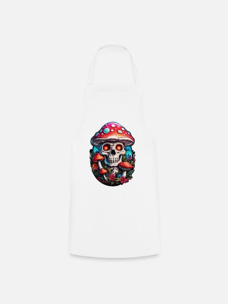 Totenkopf Fliegenpilz - Kochschürze - Weiß