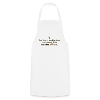 You have a pretty face - Cooking Apron - white - Front - AI Model Male 185 dark (185cm)