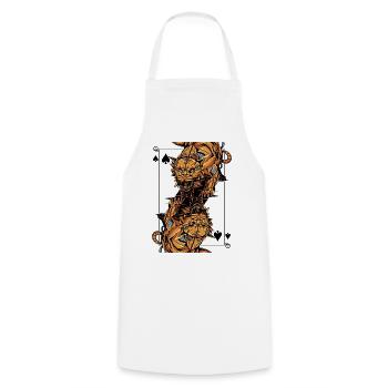 Tiger Steampunk Card Game Spades Queen Poker - Cooking Apron - white - Front - AI Model Male 185 dark (185cm)