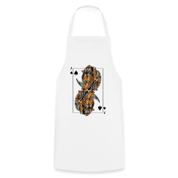 Nashorn Steampunk Kartenspiel Pik Jack Poker - Kochschürze - Weiß - Vorne - AI Model Male 185 dark (185cm)