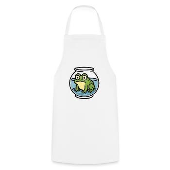 Grenouille dans un bol - Tablier de cuisine - blanc - Devant - AI Model Male 185 dark (185cm)