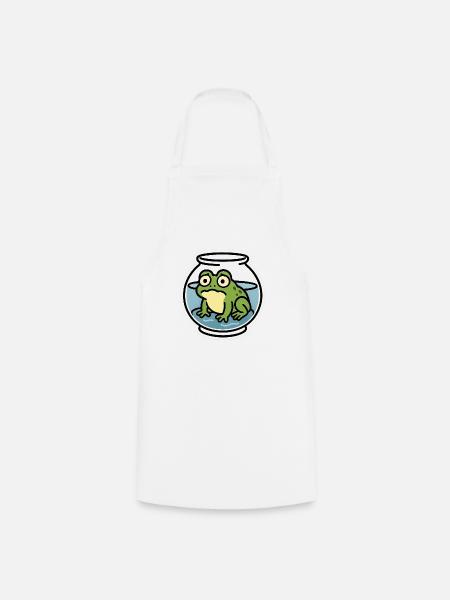 Grenouille dans un bol - Tablier de cuisine - blanc