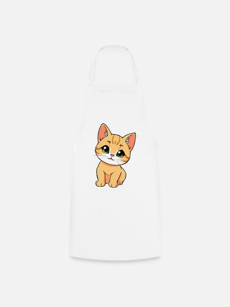 Süsse Katze - Kochschürze - Weiß