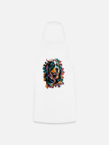 Berner Sennenhund buntes Design Tier Leidenschaft - Kochschürze - Weiß