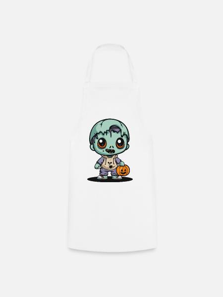 Zombie Halloween Gruselig Comic - Kochschürze - Weiß