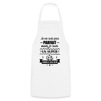 Super Emergency Ambulance - Cooking Apron - white - Front - AI Model Male 185 dark (185cm)