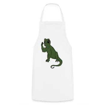 Green Lizard Flex - Cooking Apron - white - Front - AI Model Male 185 dark (185cm)