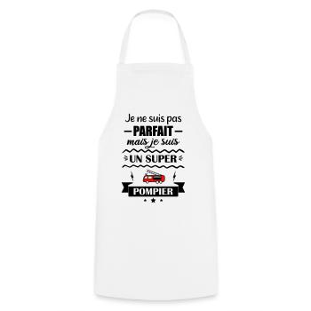 Super Pompier Héros du Feu Camion de pompiers - Tablier de cuisine - blanc - Devant - AI Model Male 185 dark (185cm)