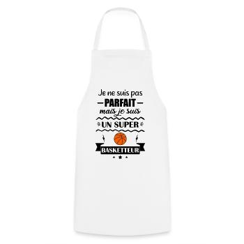 Not perfect but great basketball player - Cooking Apron - white - Front - AI Model Male 185 dark (185cm)