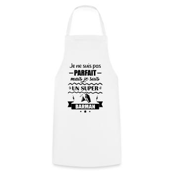 Pas parfait mais super barman - Tablier de cuisine - blanc - Devant - AI Model Male 185 dark (185cm)