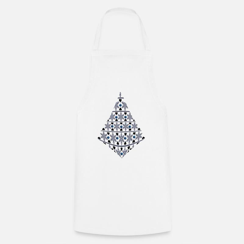 Snowflake Tree Ornament - Cooking Apron - white