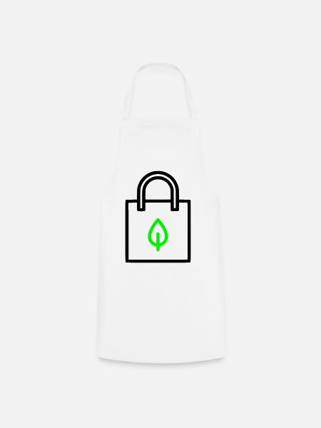  Stoffbeutel Tasche Blatt - Kochschürze - Weiß