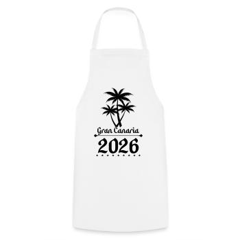 Grande Canarie 2026 - Tablier de cuisine - blanc - Devant - AI Model Male 185 dark (185cm)