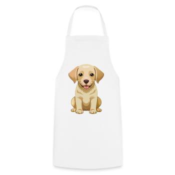 cute labrador retriever - Cooking Apron - white - Front - AI Model Male 185 dark (185cm)