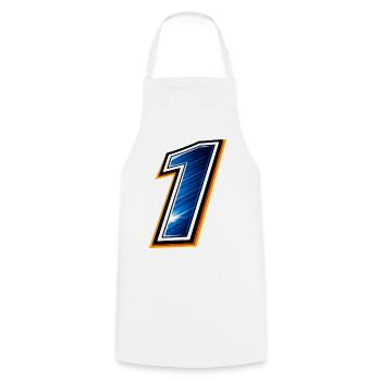 Number 1 Football Shirt Sport Design Minimal - Cooking Apron - white - Front - AI Model Male 185 dark (185cm)