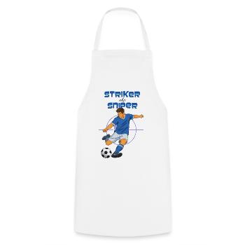 Thème de football Striker Sniper (Striker) - Tablier de cuisine - blanc - Devant - AI Model Male 185 dark (185cm)