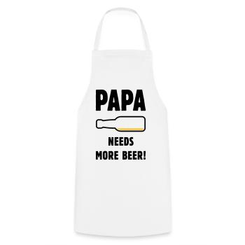 Papa Needs More Beer! (Vater Papi Bier / POS 2C) - Kochschürze - Weiß - Vorne - AI Model Male 185 dark (185cm)