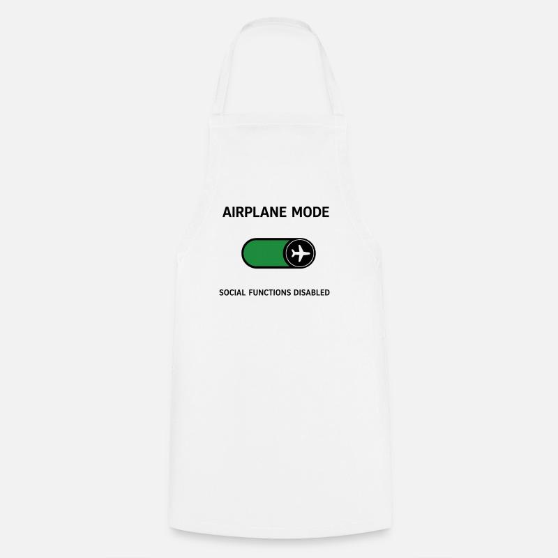 AIRPLANE MODE | Social Functions Disabled - Cooking Apron - white