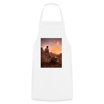 Astronaute et Crâne sur la planète rouge - Tablier de cuisine - blanc - Devant - AI Model Male 185 dark (185cm)