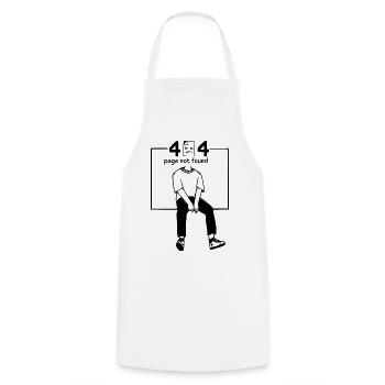 Geek-Humor – Fehler 404 - Kochschürze - Weiß - Vorne - AI Model Male 185 dark (185cm)