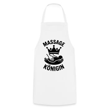Masseurin Massage Königin - Kochschürze - Weiß - Vorne - AI Model Male 185 dark (185cm)