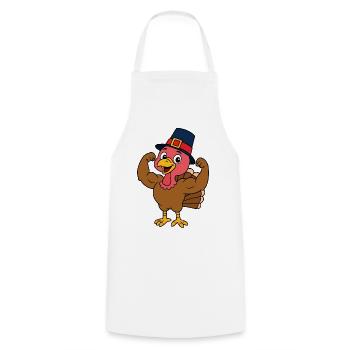 Turkey Pilgrim's Muscle - Cooking Apron - white - Front - AI Model Male 185 dark (185cm)