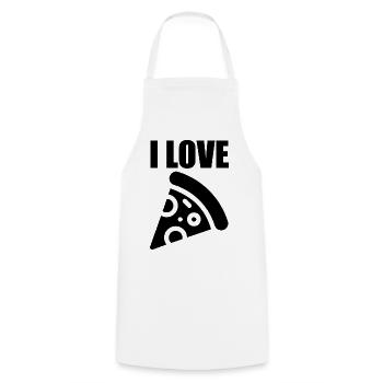 Ich liebe Pizza - Kochschürze - Weiß - Vorne - AI Model Male 185 dark (185cm)