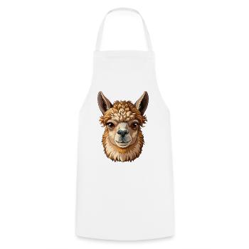 Alpaca Head - Kochschürze - Weiß - Vorne - AI Model Male 185 dark (185cm)