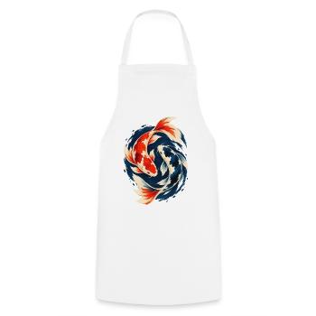 Koi Karpfen Japanischer Zierfisch - Kochschürze - Weiß - Vorne - AI Model Male 185 dark (185cm)