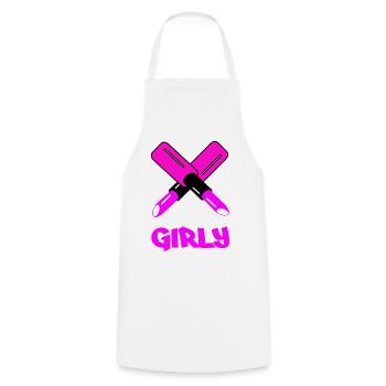 GIRLY Neon Cutout Typography - Kochschürze - Weiß - Vorne - AI Model Male 185 dark (185cm)
