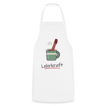 Kaffee mit Rotstift für Lehrer und Lehrerinnen - Kochschürze - Weiß - Vorne - AI Model Male 185 dark (185cm)