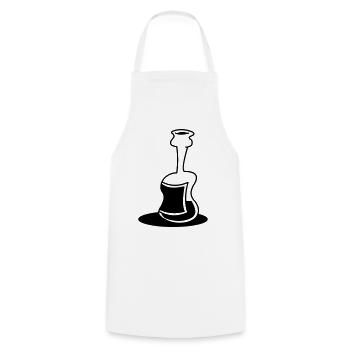 Flasche - Kochschürze - Weiß - Vorne - AI Model Male 185 dark (185cm)
